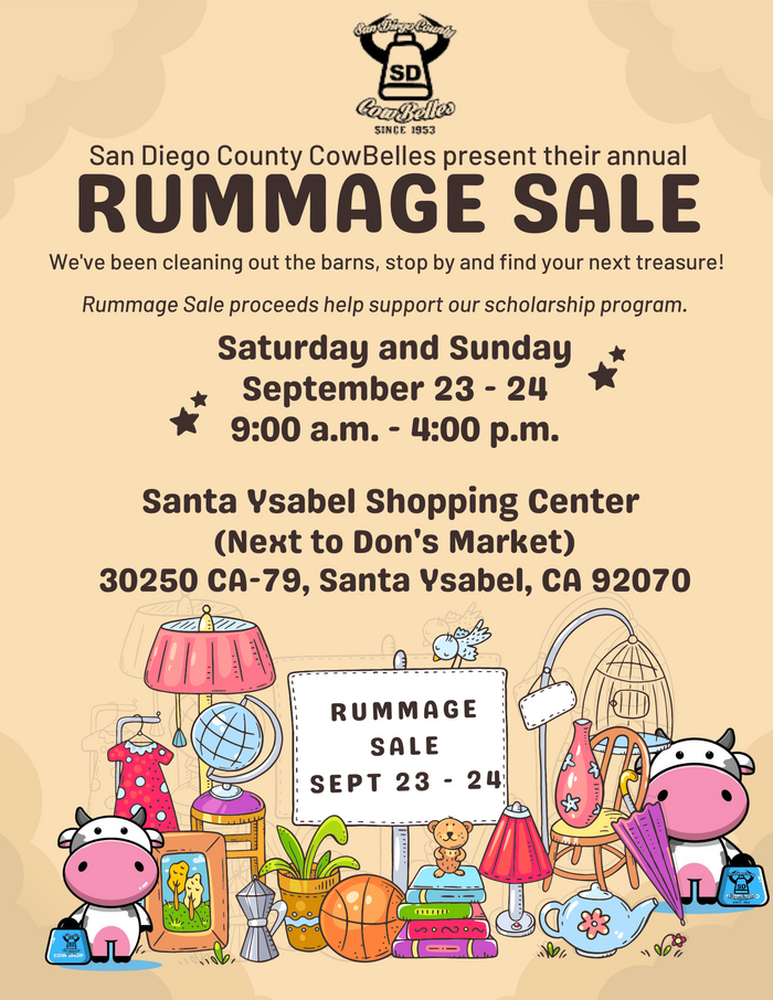 SD Cowbells: Rummage Sale – The San Diego County Farm Bureau